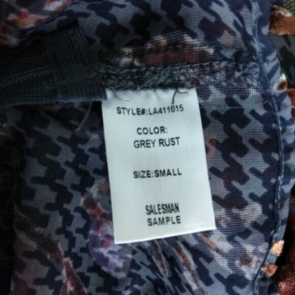 Sage The Label By Your Side Floral And houndstooth 2-Piece Pants Set Gray Size S - Picture 4 of 6